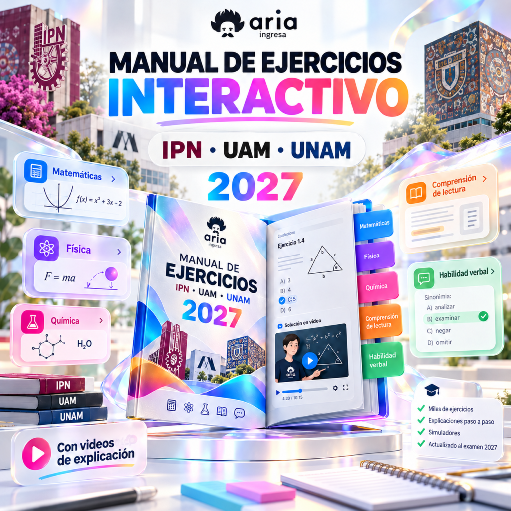 Manual de ejercicios 3 en 1 (IPN, UNAM y UAM) 2027