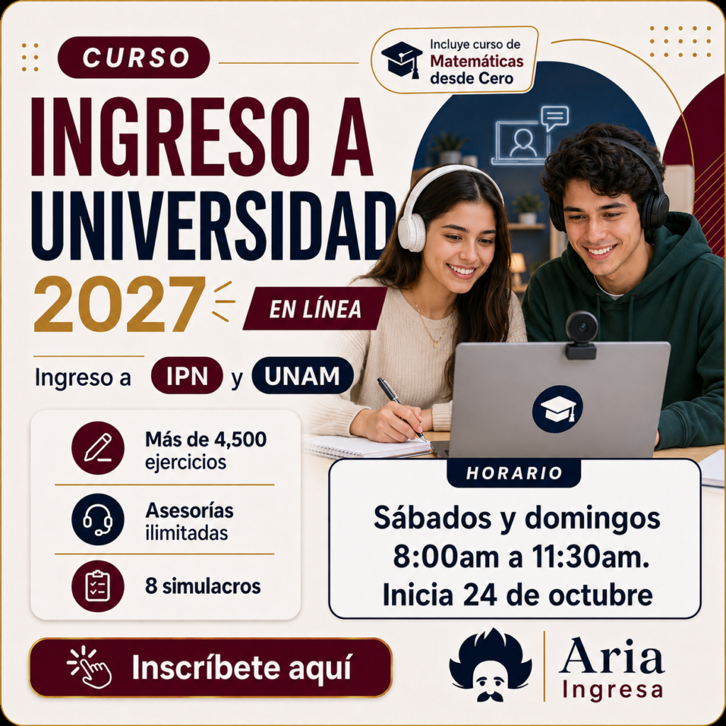 Curso presencial (A) – IPN/UNAM/UAM 2027 (Fines de semana)