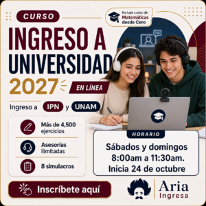 Curso presencial (A) – IPN/UNAM/UAM 2027 (Fines de semana)