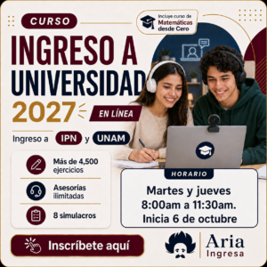 Curso presencial (B) – IPN/UNAM/UAM 2027 (Entre semana)