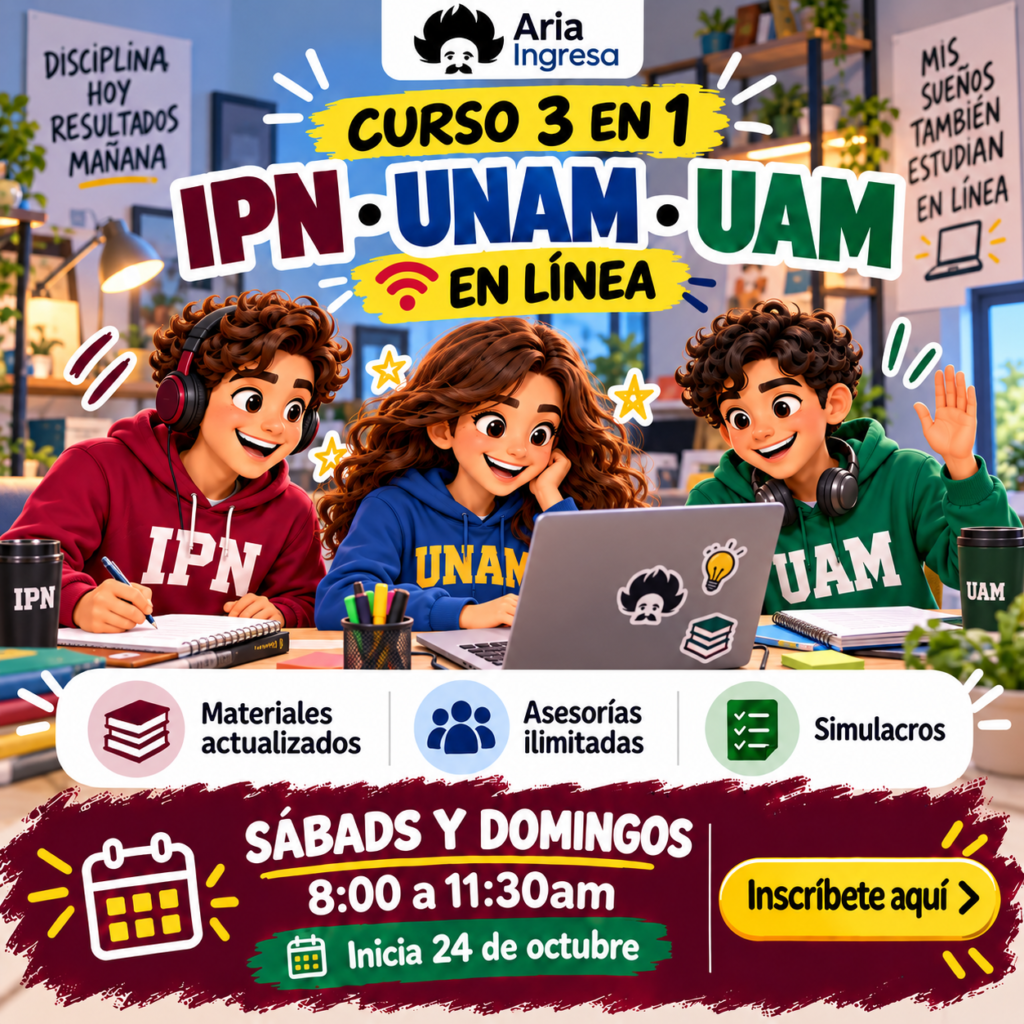 Curso en línea (B) – IPN/UNAM/UAM 2027 (Fines de semana)