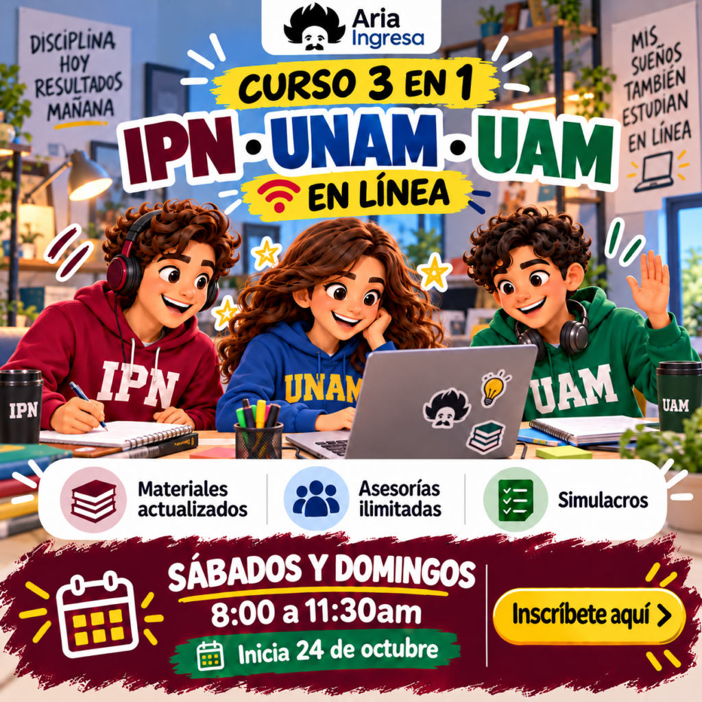 Curso en línea (B) – IPN/UNAM/UAM 2027 (Fines de semana)
