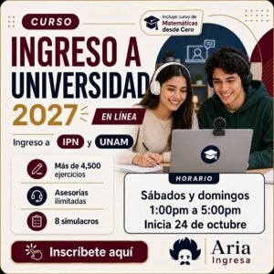 Curso en línea (C) – IPN/UNAM/UAM 2027 (Fines de semana)