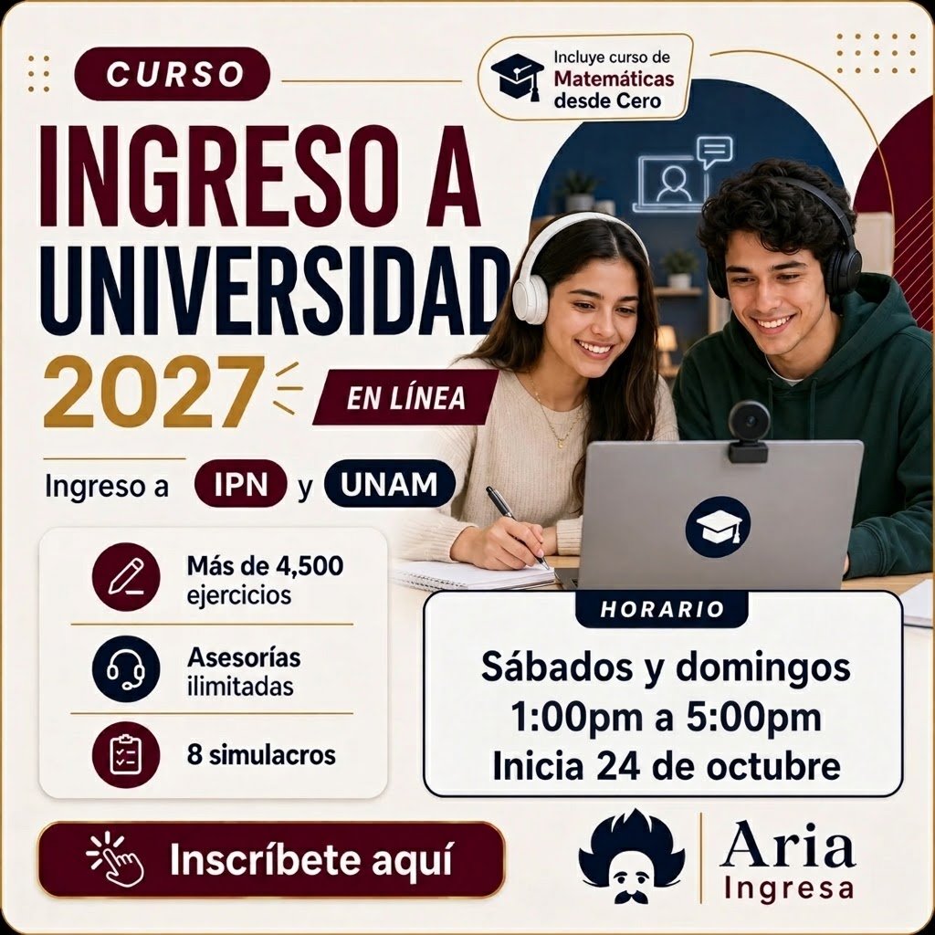 Curso en línea (C) – IPN/UNAM/UAM 2027 (Fines de semana)